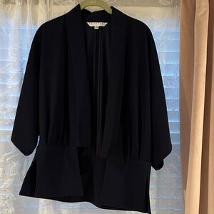 Trina Turk Navy Blue Open Front Jacket